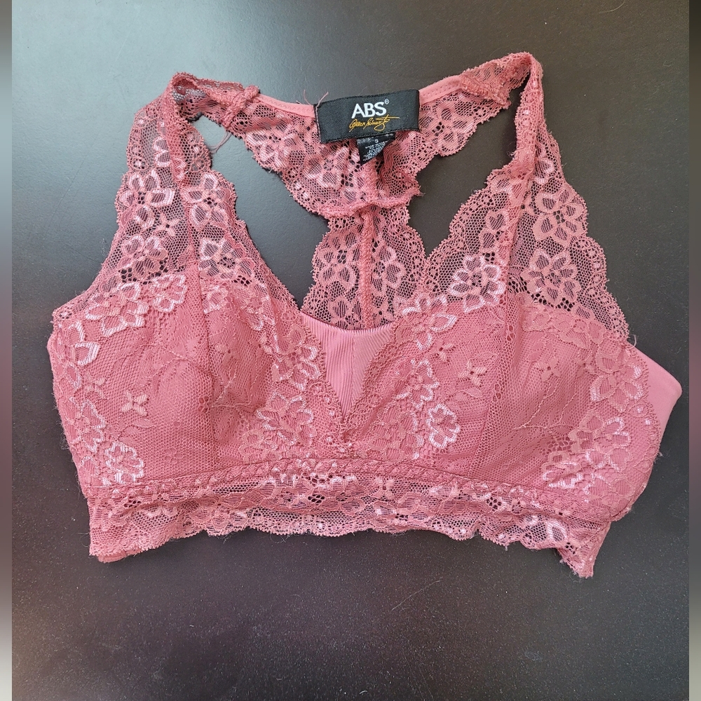 Cleavage-Enhancing ABS Allen Schwartz Pink Lace Bralette